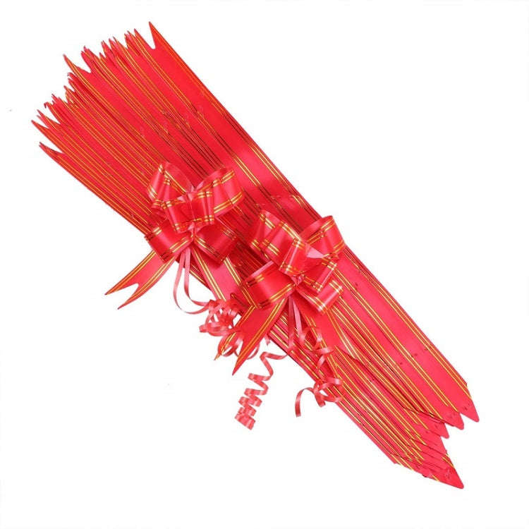 100pcs Hand Drawn Flower Wedding Ribbon Fruit Basket Bow Decoration(Red Phnom Penh)