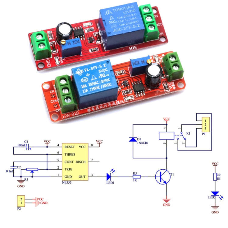 5V NE555 Time Relay Shield Timing Relay Timer Control Switch Car Relays