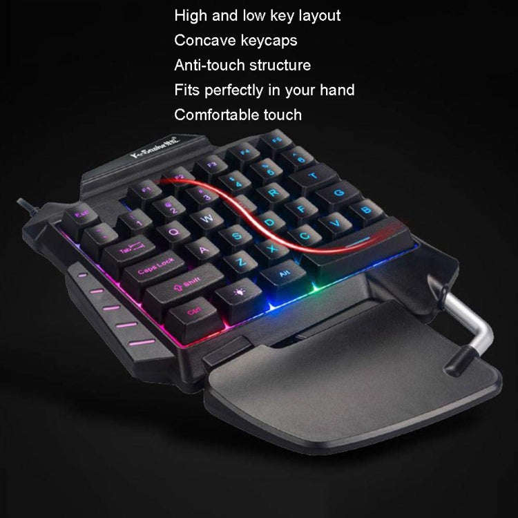 K-Snake G92 Single Small Keyboard Mobile Games Luminous Robotic Machine Sensory Game Keyboard(Black)