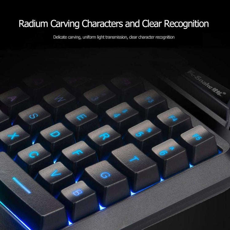 K-Snake G92 Single Small Keyboard Mobile Games Luminous Robotic Machine Sensory Game Keyboard(Black)