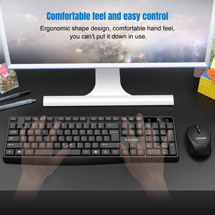 K-Snake WK800 Wireless 2.4G Keyboard Mouse Set Tabletop Computer Notebook Business Office House U...