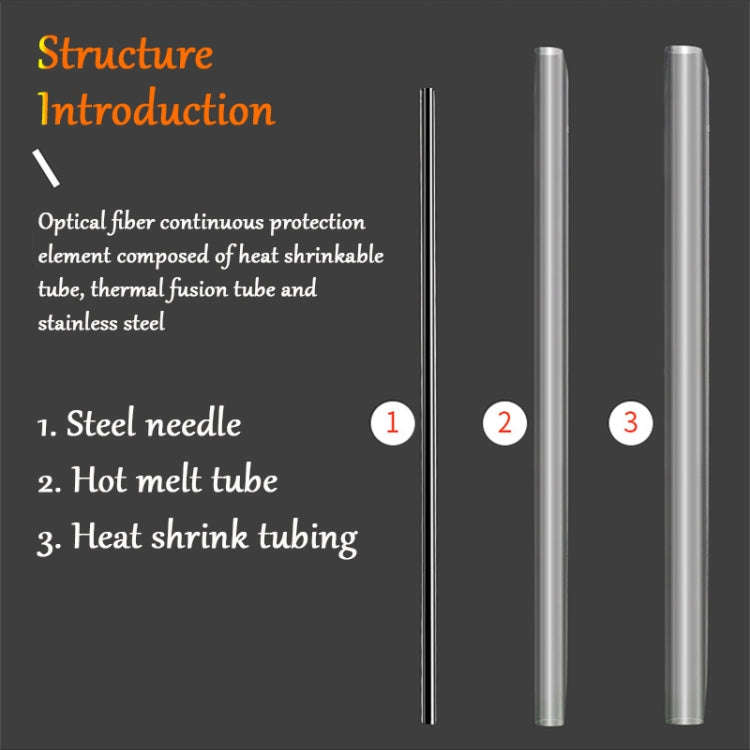 100pcs/pack 60mm Single Pin Optical Fiber Heat Shrinkable Tube Optical Hot Melt Tube