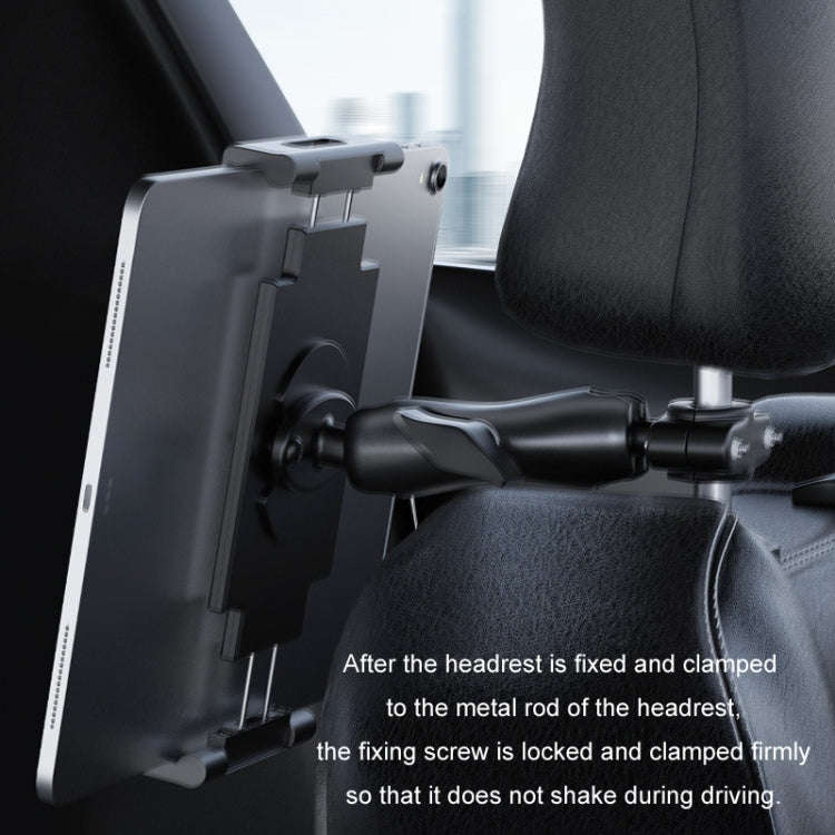 Car Rear Seat Folding Stretchable Headrest Tablet Bracket, Color: Metal Clamp Arm