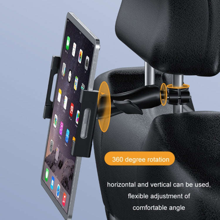 Car Rear Seat Folding Stretchable Headrest Tablet Bracket, Color: Metal Clamp Arm