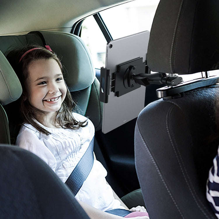 Car Rear Seat Folding Stretchable Headrest Tablet Bracket, Color: Metal Clamp Arm