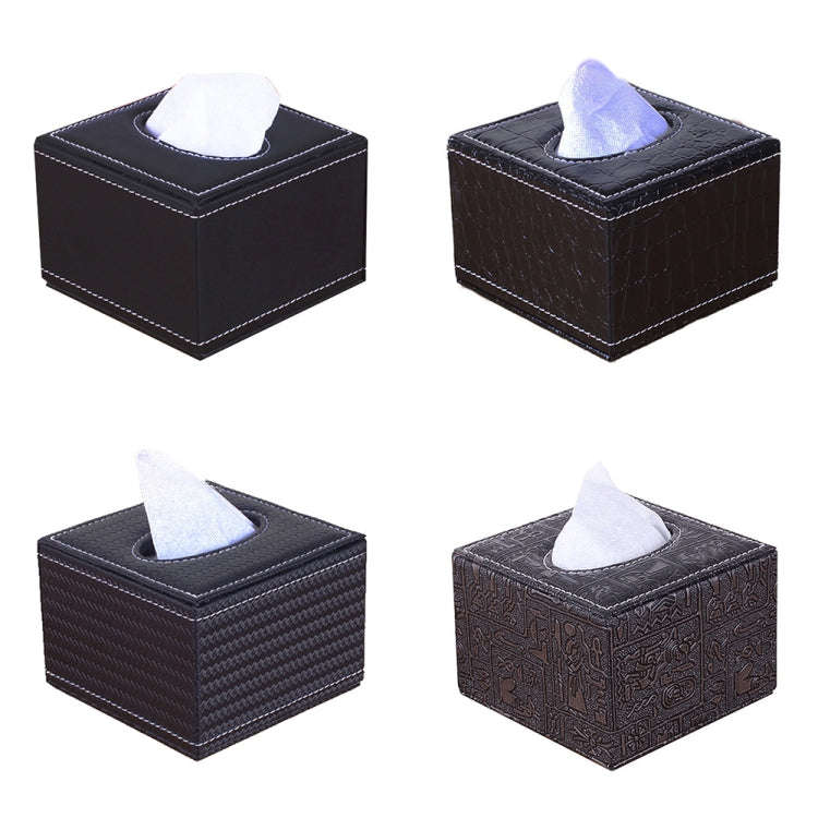 Crocodile Pattern Hotel Restaurant Leather Square Paper Box Car Tissue Box