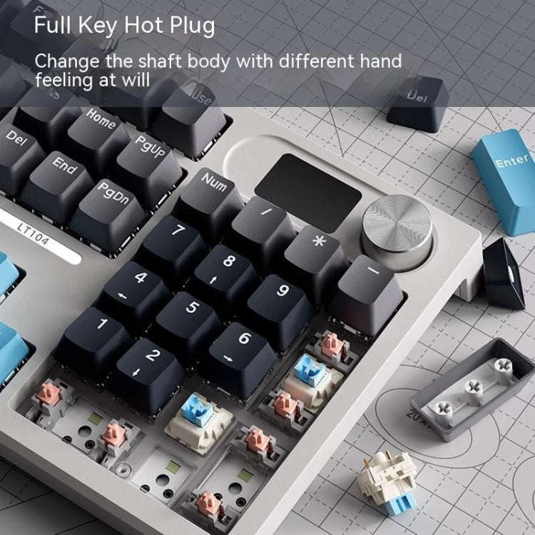 LANGTU LT104 Mechanical Keyboard Backlight Display Flexible DIY Keyboard, Style: Wired Single Mod...