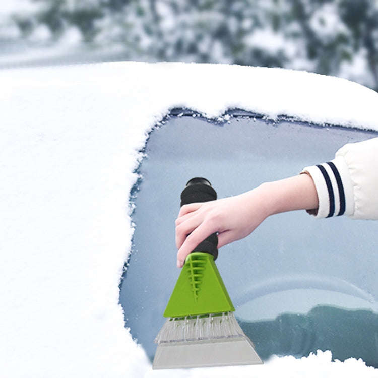 Car De-icer Shovel Multifunctional Frost Scraping Snow Sweeping Brush(Green)