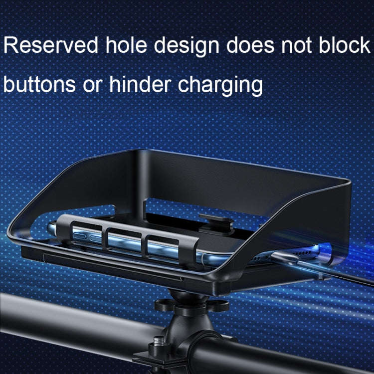 Rotatable Bicycle and Motorcycle Anti-shake Fixed Mobile Phone Holder with Sun Visor, Style: Clas...