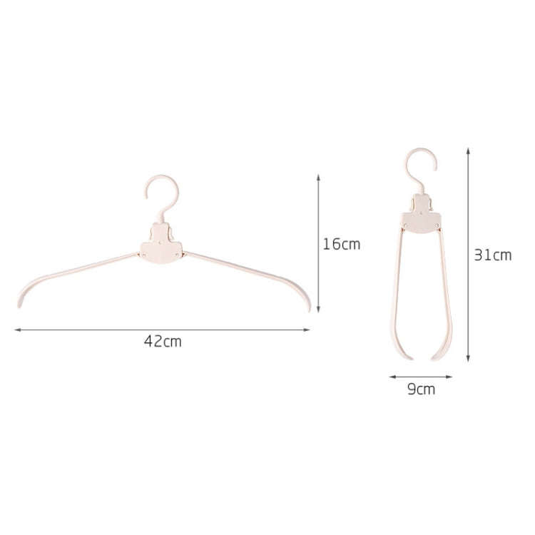Plastic Travel Folding Hanger Portable Clothes Wide Shoulder Traceless Drying Rack(White)