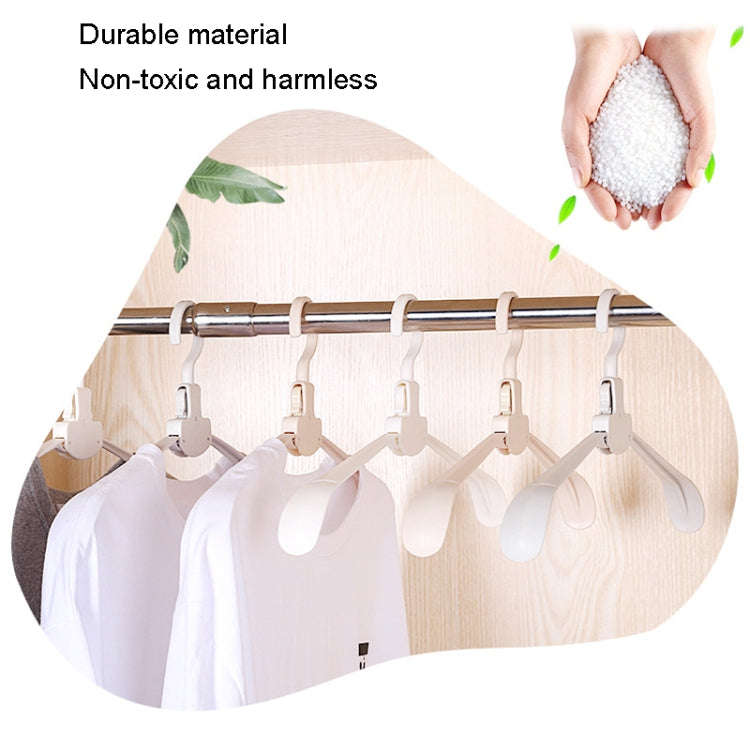 Plastic Travel Folding Hanger Portable Clothes Wide Shoulder Traceless Drying Rack(White)