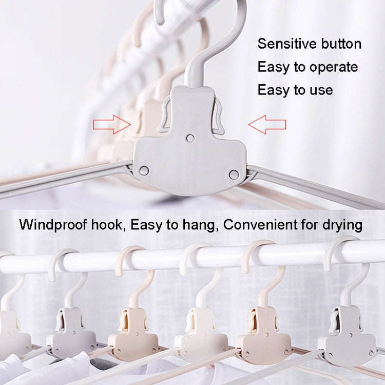 Plastic Travel Folding Hanger Portable Clothes Wide Shoulder Traceless Drying Rack(Apricot)