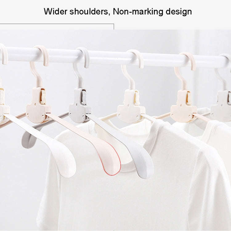 Plastic Travel Folding Hanger Portable Clothes Wide Shoulder Traceless Drying Rack(Apricot)