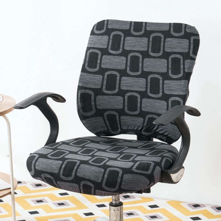 Cushion Cover+Back Cover Stretch Split Chair Cover Computer Chair Sleeve Office Desk Chair Cover(...