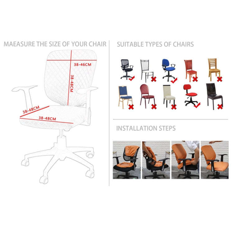 Cushion Cover+Back Cover Stretch Split Chair Cover Computer Chair Sleeve Office Desk Chair Cover(...