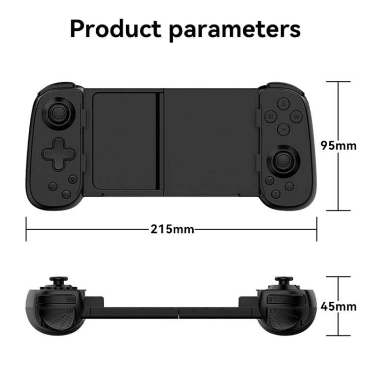 D7 BT5.0 Retractable Gamepad With Light For PC / Android / IPhone /Win7 10 11/Mac OS/Switch(Black)