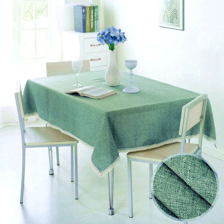 130x130cm Fabric Tablecloths Covers Simple Coffee Table Cloths(Green)
