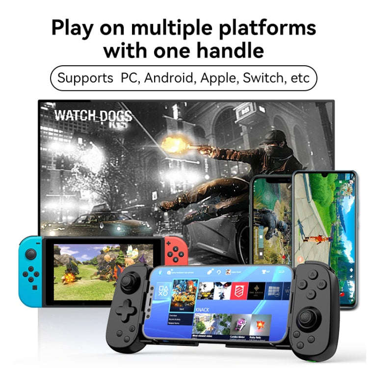 D6  Bluetooth Retractable Gamepad Dual Hall Six-Axis Somatosensory For Android/IPhone /Switch(Black)