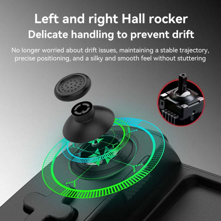 D6  Bluetooth Retractable Gamepad Dual Hall Six-Axis Somatosensory For Android/IPhone /Switch(Black)