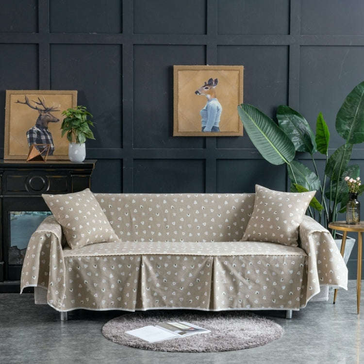 Cotton And Linen Thickened Fabric Sofa Slipcovers Cover Fabric Type Sofa Shade, Size: Three Seat ...