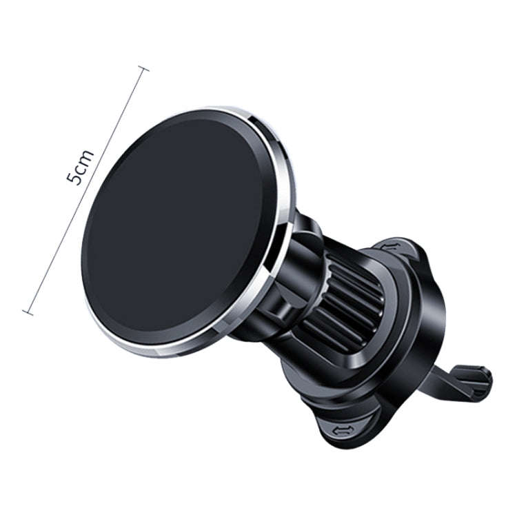 Aluminum Alloy Rotatable Magnetic Car Air Outlet Mobile Phone Holder(Black)