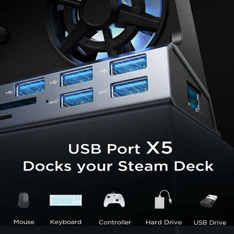 6 -in -1 For ASUS ROG Ally 100W PD Charging Game Console Stand Multifunctional USB 3.0 Docking St...