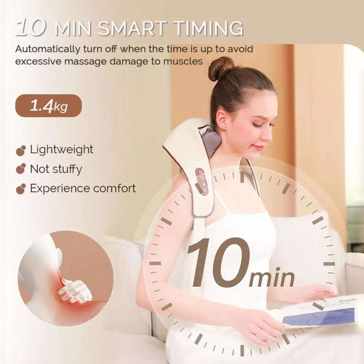 Electric Neck And Shoulder Massager Shiatsu Back Neck Massager With Heat(White)