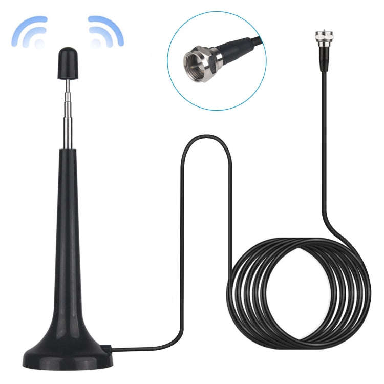 Extended Radio Antenna With Magnetic Base TV Adapting F-Connector FM Regulatory TV Radio Antenna
