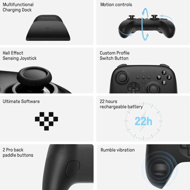 8BitDo For Switch / PC NS Version Wireless Bluetooth Gaming Controller(White)