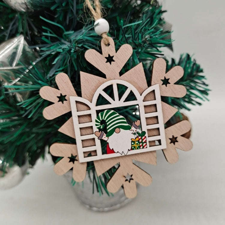 Christmas Open Window Santa Tree Wood Decoration, Color: No.2