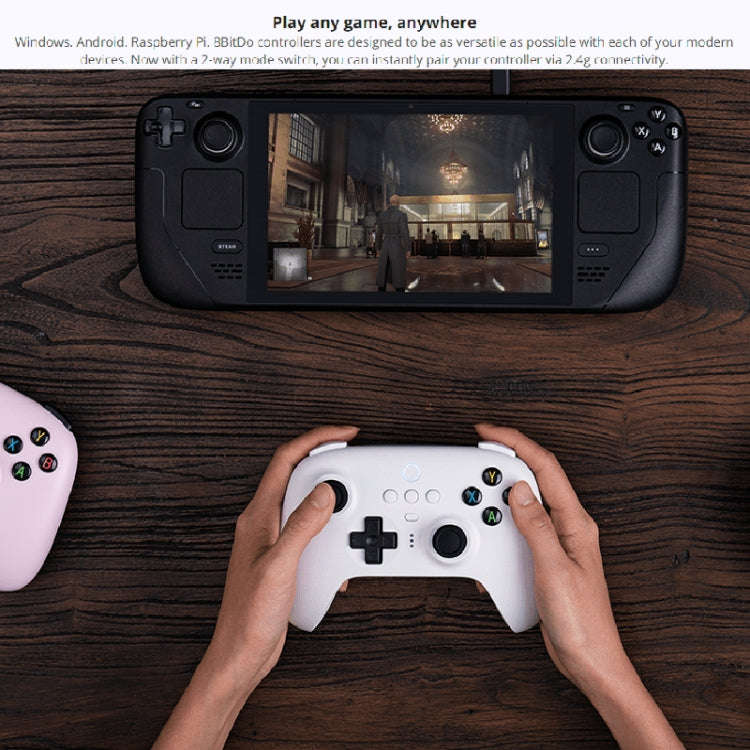 8BitDo Wireless 2.4G Gaming Controller With Charging Dock For PC / Windows 10 / 11 / Steam Deck(B...