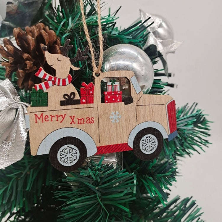 10pcs/set Colorful Wooden Christmas Tree Snowman Pendant Decoration(Random Style Delivery)