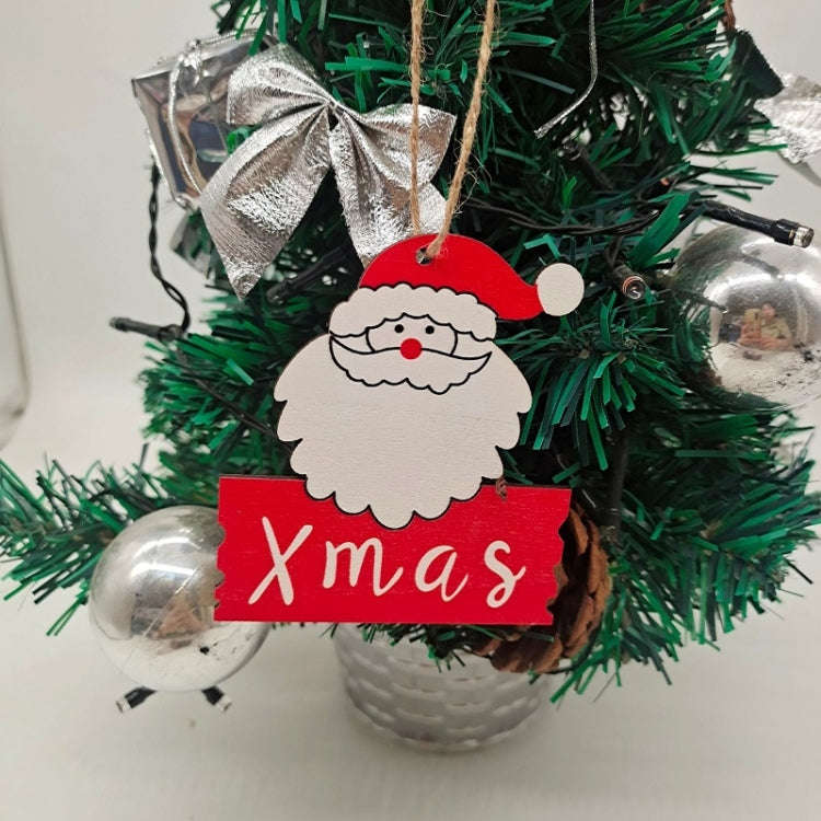 10pcs/set Colorful Wooden Christmas Tree Snowman Pendant Decoration(Random Style Delivery)