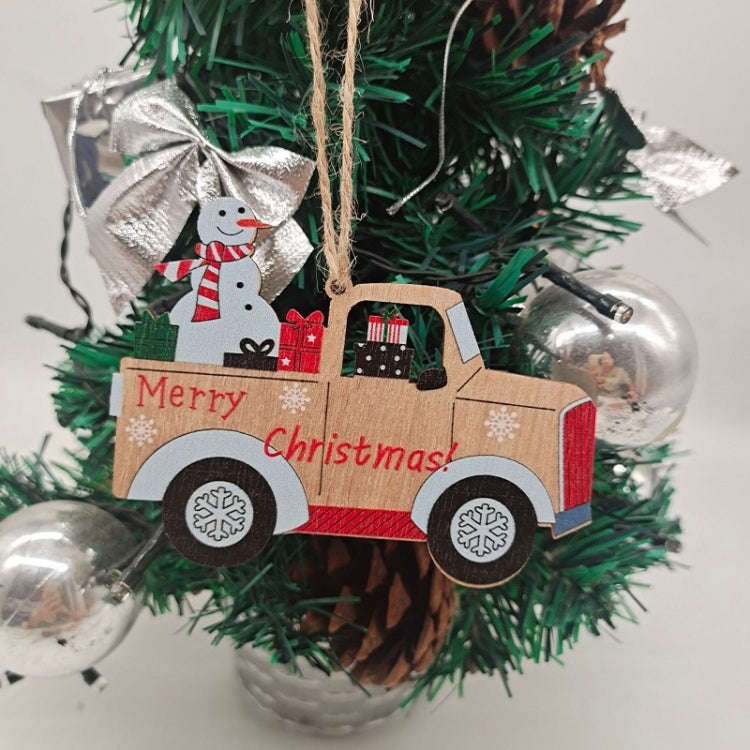 10pcs/set Colorful Wooden Christmas Tree Snowman Pendant Decoration(Random Style Delivery)