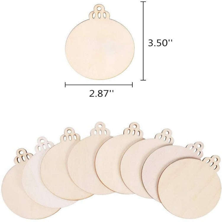 10pcs/Set Wood Chip Hand-Painted Christmas Tree Props Christmas Pendants, Size: 9x7.6cm