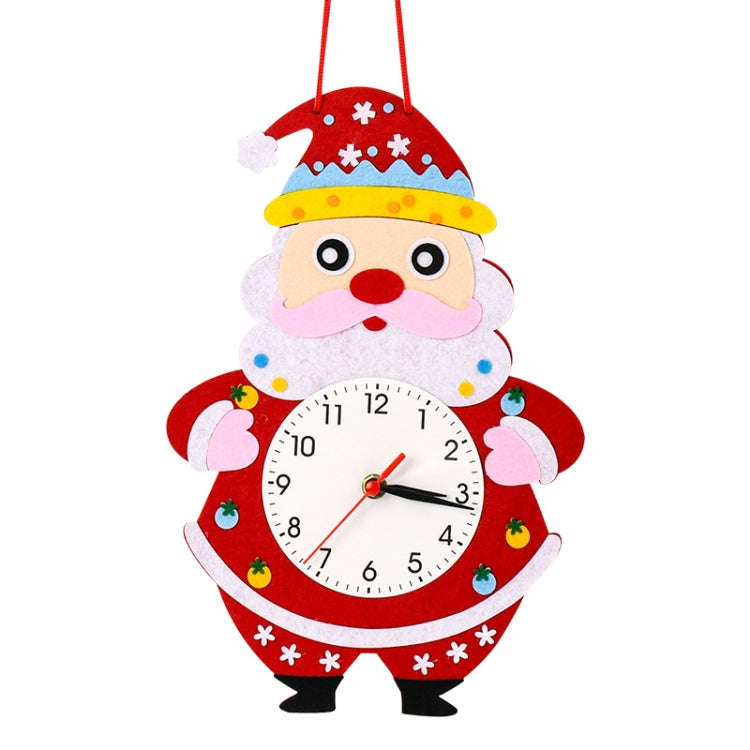 Cartoon Clock Children DIY Handmade Teaching Aids Christmas Decoration(Random Christmas Style)