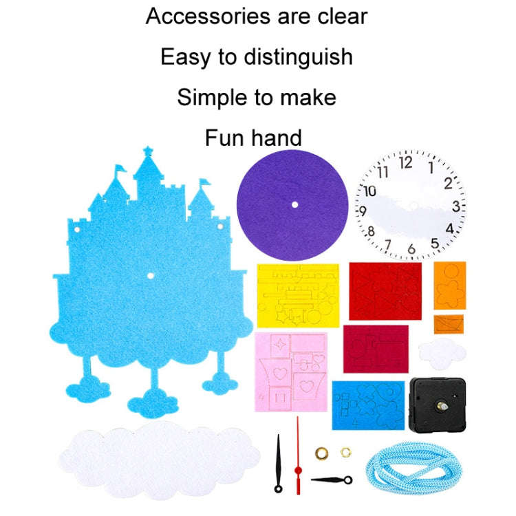 Cartoon Clock Children DIY Handmade Teaching Aids Christmas Decoration(Random Christmas Style)