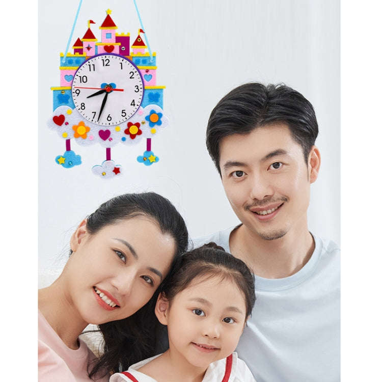 Cartoon Clock Children DIY Handmade Teaching Aids Christmas Decoration(Random Cartoon Style)