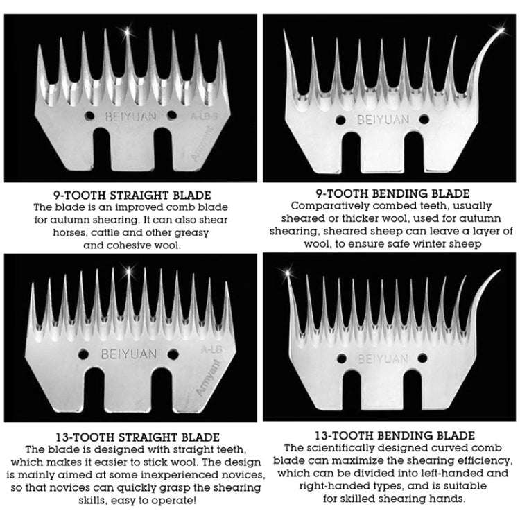 HILDA Power Wool Scissors Blades For Wool Pushers, Specification: 9 Toothed Curved Blade
