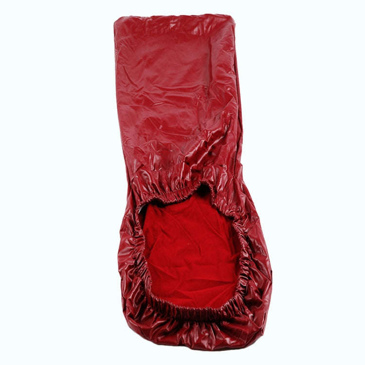 Household Elastic Siamese Chair Cover Waterproof PU Leather Hotel Seat Stool Sleeves(Wine Red)