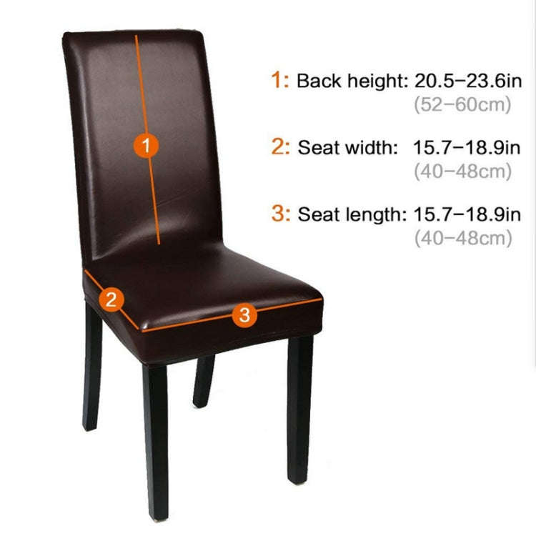 Household Elastic Siamese Chair Cover Waterproof PU Leather Hotel Seat Stool Sleeves(Wine Red)