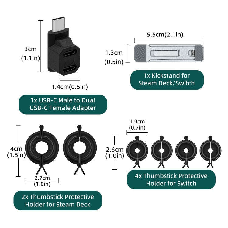 JYS JYS-SD015 8pcs/set Raptor Protective Kit With Bracket For Switch / Switch OLED / Switch Lite ...