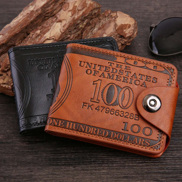 Retro Dollar Pattern Magnetic Buckle Multi-card Slot Wallet(Coffee)