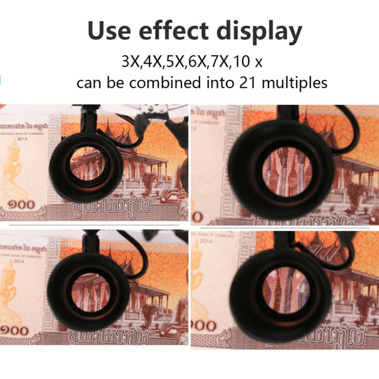 Headband Magnifying Glasses with Cold and Warm Light Source Interchangeable Combine 21 Different ...