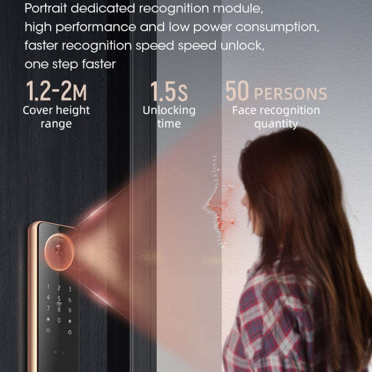 S61 Fully Automatic 3D Face Recognition Tuya Wifi Smart Fingerprint Lock Anti-theft Password Lock...