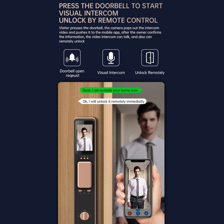S61 Fully Automatic 3D Face Recognition Tuya Wifi Smart Fingerprint Lock Anti-theft Password Lock...