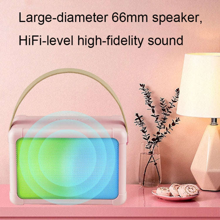 Portable RGB Lighting Effect Bluetooth Speaker Home Mini Karaoke Audio, Style: Dual Microphone+Sp...