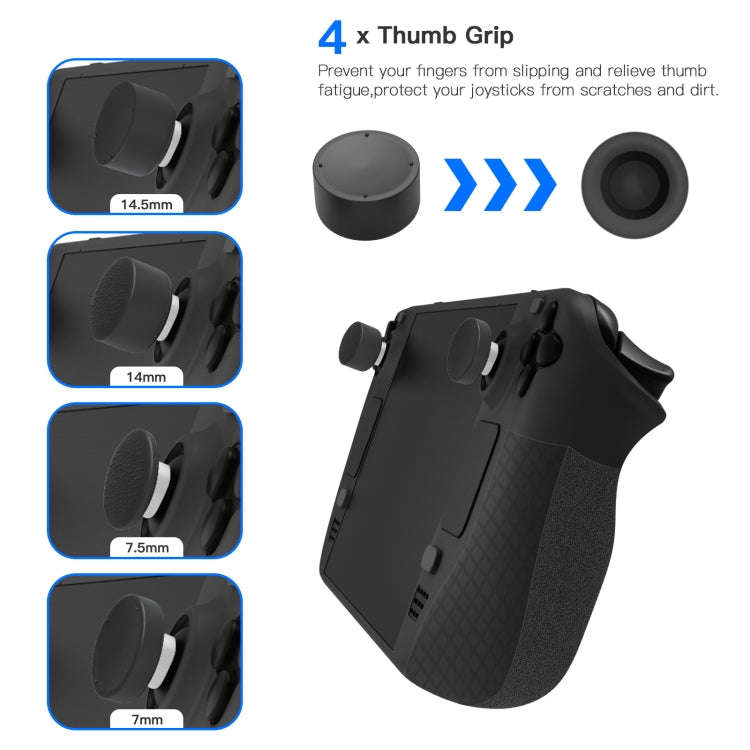 JYS JYS-SD011 For Steam Deck 7pcs/set Host Silicone Case With Joystick Cap+Touch Board Sticker Se...