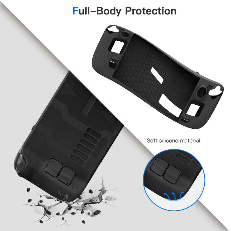 JYS JYS-SD011 For Steam Deck 7pcs/set Host Silicone Case With Joystick Cap+Touch Board Sticker Se...