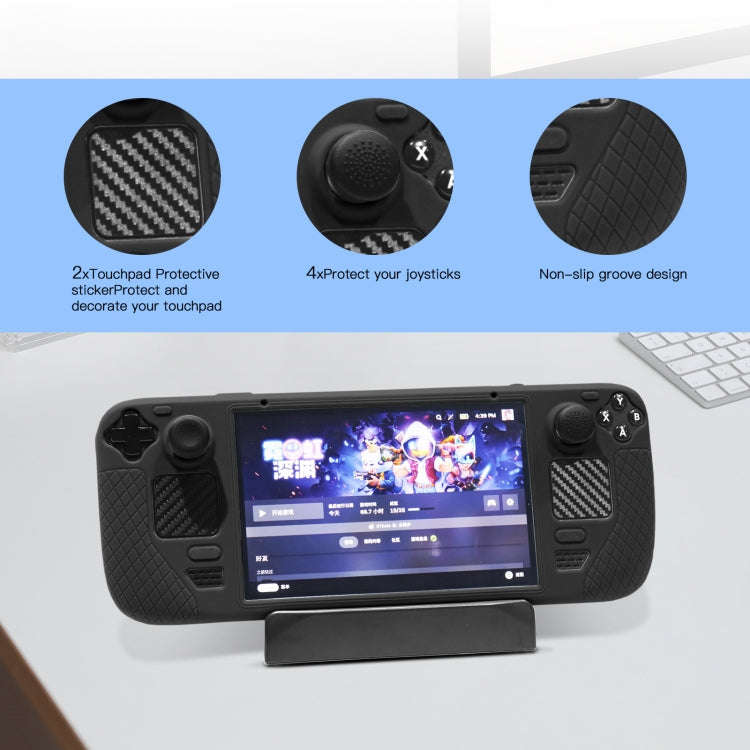 JYS JYS-SD011 For Steam Deck 7pcs/set Host Silicone Case With Joystick Cap+Touch Board Sticker Se...